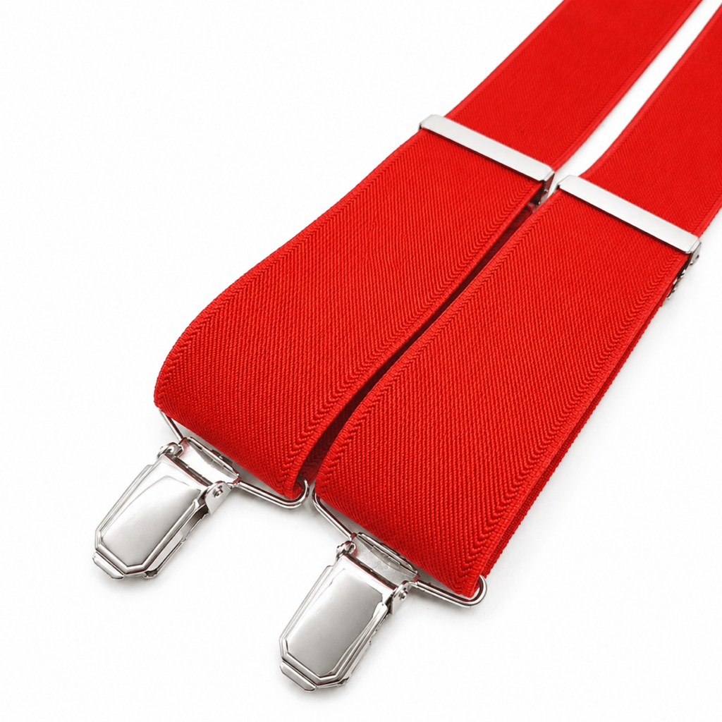 Tirantes Basic Rojo artesanales para hombre fabricados a mano en España con cinta elástica de algodón de alta calidad de 35 mm de ancho. Tirantes rojos elegantes con diseño clásico en forma de Y, pinzas metálicas acabado níquel y pieza trasera de piel natural negra. Complemento perfecto para bodas, novios, padrinos, invitados, comuniones, bautizos, graduaciones y eventos especiales. Color rojo intenso ideal para combinar con trajes azul marino, negro, gris, beige o camel y camisas blancas, celestes, negras o gris claro. Accesorio masculino exclusivo confeccionado artesanalmente en nuestro taller de Murcia, pensado para quienes buscan calidad, comodidad, elegancia y fabricación española. ALT SEO (English) – 100+ words Basic Red suspenders for men handmade in Spain using premium elastic cotton fabric with a classic 35 mm width. Elegant red suspenders featuring a traditional Y-back design, strong silver nickel clips and a genuine black leather back connector. Perfect men's accessory for weddings, grooms, groomsmen, guests, baptisms, communions, business events, formal dinners and special celebrations. The vibrant red color pairs beautifully with navy blue, black, grey, beige and camel suits, as well as white, light blue, grey and black shirts. Carefully handcrafted in our Murcia workshop, these luxury suspenders combine comfort, durability, timeless style and exceptional Spanish craftsmanship. ALT SEO (Français) – plus de 100 mots Bretelles Basic Rouge pour homme fabriquées à la main en Espagne avec une bande élastique en coton de haute qualité de 35 mm de largeur. Bretelles rouges élégantes avec une forme classique en Y, des pinces métalliques finition nickel et une pièce arrière en cuir naturel noir. Accessoire idéal pour les mariages, les mariés, les témoins, les invités, les baptêmes, les communions, les cérémonies et tous les événements importants. Leur magnifique couleur rouge s'associe parfaitement avec des costumes bleu marine, noirs, gris, beiges ou camel ainsi qu'avec des chemises blanches, bleu ciel, grises ou noires. Produit artisanal confectionné dans notre atelier de Murcie offrant confort, élégance, qualité et savoir-faire espagnol. ALT SEO (Italiano) – oltre 100 parole **Bretelle Basic Rosso da uomo realizzate artigianalmente a mano in Spagna con elastico in cotone di alta qualità largo 35 mm. Bretelle rosse eleganti con classico design a Y, robuste clip metalliche con finitura nichel e inserto posteriore in vera pelle nera. Accessorio perfetto per matrimoni, sposi, testimoni, invitati, comunioni, battesimi, eventi aziendali, cerimonie e occasioni speciali. Il colore rosso intenso si abbina perfettamente ad abiti blu navy, neri, grigi, beige e color cammello, oltre a camicie bianche, azzurre, nere e grigio chiaro. Prodotto artigianale realizzato nel nostro laboratorio di Murcia che unisce qualità, comfort, eleganza, durata e autentica manifattura spagnola.