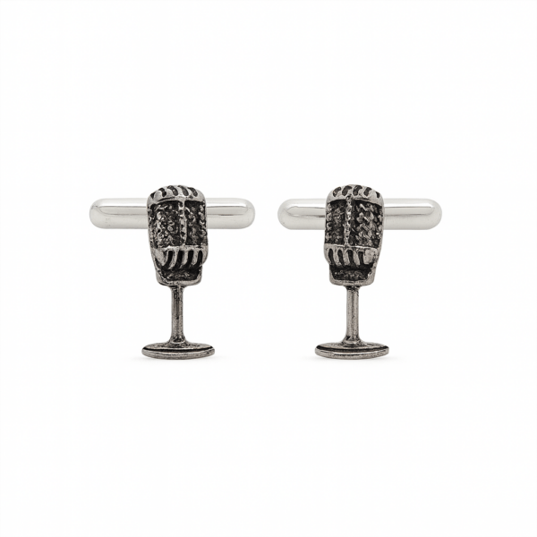 Gemelos Microfono (Plata de Ley)