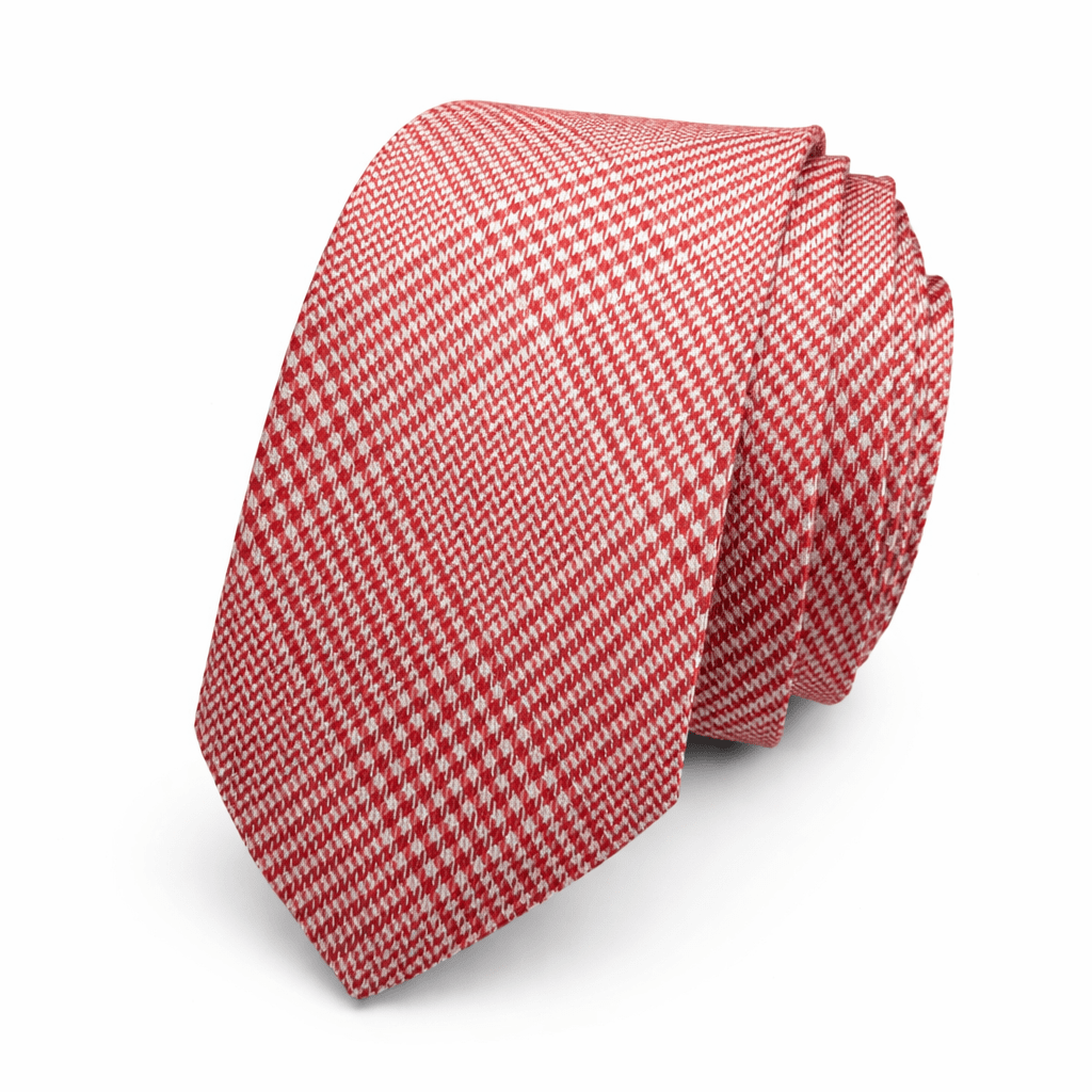 Corbata Windsor Carmesí 100% seda italiana, corbata roja elegante para hombre, estampado príncipe de Gales, corbata slim 6 cm, corbata artesanal hecha a mano en España, complemento formal para boda, evento o traje ejecutivo, corbata premium con brillo sutil y caída natural, accesorio masculino sofisticado, regalo elegante para hombre. 🇬🇧 English Windsor Carmesi tie 100% Italian silk, elegant red men’s tie, Prince of Wales pattern, slim 6 cm tie, handmade artisan tie made in Spain, formal accessory for weddings, business or special events, premium silk tie with natural drape and subtle shine, sophisticated men’s fashion accessory, luxury gift for him. 🇮🇹 Italiano Cravatta Windsor Carmesi 100% seta italiana, cravatta rossa elegante da uomo, motivo Principe di Galles, cravatta slim 6 cm, cravatta artigianale fatta a mano in Spagna, accessorio formale per matrimonio o lavoro, cravatta premium con caduta naturale e lucentezza delicata, regalo elegante uomo, stile classico raffinato. 🇫🇷 Français Cravate Windsor Carmesi 100% soie italienne, cravate rouge élégante homme, motif Prince de Galles, cravate slim 6 cm, cravate artisanale fabriquée à la main en Espagne, accessoire formel pour mariage ou costume, cravate premium avec tombé naturel et brillance subtile, cadeau raffiné pour homme, style classique moderne.