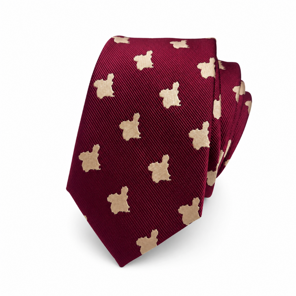 Corbata Mapa Región de Murcia artesanal para hombre confeccionada en algodón y realizada a mano en nuestro taller. La corbata presenta un elegante fondo burdeos o granate oscuro decorado con pequeños mapas de la Región de Murcia en color beige dorado distribuidos por todo el tejido. Tiene unas medidas aproximadas de 150 cm de largo y 6 cm de ancho. Es una corbata original para bodas, novios, invitados, padrinos, testigos, comuniones, bautizos, ceremonias y eventos especiales. Su combinación de burdeos y beige permite llevarla con traje azul marino, gris, beige, marrón o negro y con camisa blanca, azul claro, crema o rosa pálido. Corbata murciana artesanal perfecta como regalo original para amantes de Murcia y de los complementos hechos a mano. IMAGE ALT SEO IN ENGLISH – more than 100 words Murcia Region Map Tie for men, handmade from cotton in our workshop and designed as an original accessory for weddings, ceremonies and special occasions. This elegant handmade tie features a deep burgundy or wine red background decorated with small beige and golden silhouettes representing the map of the Region of Murcia in Spain. The tie measures approximately 150 cm long and 6 cm wide, creating a modern and elegant shape. It is perfect for grooms, wedding guests, best men, fathers, baptisms, communions, celebrations and formal events. The burgundy Murcia tie can be combined with navy blue, grey, beige, brown or black suits and white, light blue, cream or pale pink shirts. An original handmade Murcia gift for men who love Spanish craftsmanship and distinctive accessories. TEXTE ALT SEO EN FRANÇAIS – plus de 100 mots Cravate Carte Région de Murcie pour homme fabriquée artisanalement en coton et confectionnée à la main dans notre atelier. Cette cravate originale présente un élégant fond bordeaux ou rouge vin décoré de petits motifs beige doré représentant la carte de la Région de Murcie en Espagne. Elle mesure environ 150 cm de longueur et 6 cm de largeur, une dimension moderne parfaite pour accompagner différents styles de costumes. Cette cravate artisanale de Murcie convient parfaitement aux mariages, mariés, invités, témoins, parrains, communions, baptêmes, cérémonies et événements spéciaux. Elle peut être associée à un costume bleu marine, gris, beige, marron ou noir ainsi qu'à une chemise blanche, bleu clair, crème ou rose pâle. Une idée cadeau originale pour les amateurs de Murcie, d'artisanat espagnol et d'accessoires masculins différents. TESTO ALT SEO IN ITALIANO – più di 100 parole Cravatta Mappa Regione di Murcia da uomo realizzata artigianalmente in cotone e confezionata a mano nel nostro laboratorio. La cravatta presenta un elegante fondo bordeaux o rosso vino decorato con piccoli motivi beige dorati che rappresentano la sagoma della Regione di Murcia in Spagna. Misura circa 150 cm di lunghezza e 6 cm di larghezza ed è perfetta per creare un look elegante, moderno e originale. Questa cravatta artigianale è ideale per matrimoni, sposi, invitati, testimoni, padrini, comunioni, battesimi, cerimonie, feste ed eventi speciali. Può essere abbinata a completi blu navy, grigi, beige, marroni o neri e a camicie bianche, azzurro chiaro, crema o rosa tenue. Un regalo originale dedicato a Murcia e agli amanti degli accessori maschili fatti a mano.